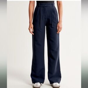 Abercrombie & Fitch Sloane Tailored Wide Leg Pant, Navy